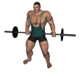 Shrug - Barbell Behind Wide Stance